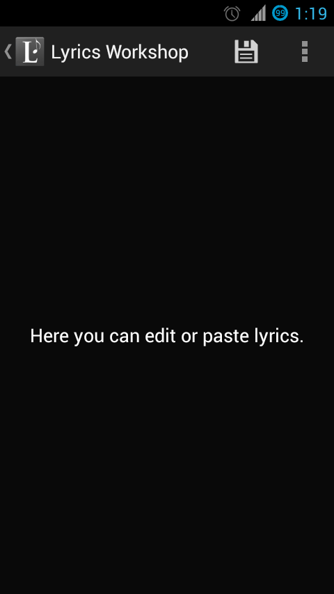 Lyrics Music Extension Screen 3