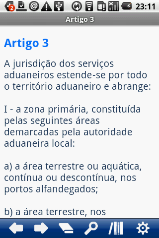 Brazilian Customs Regulations Screen 2