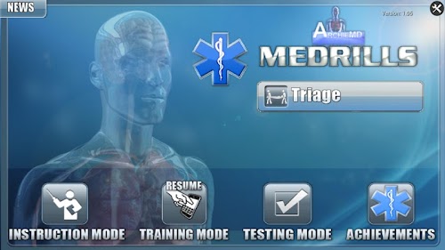 Android application Medrills: Triage screenshort