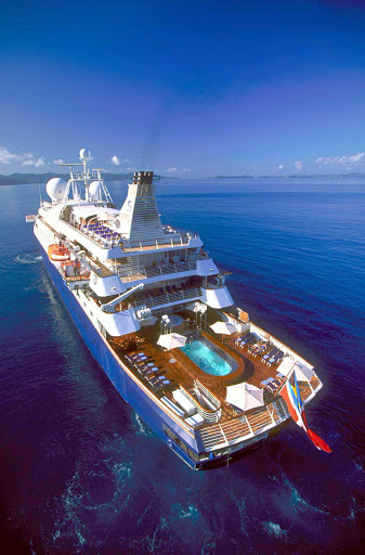 Aerial view of the aft of SeaDream II.