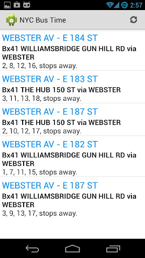 NYC Live Bus Times