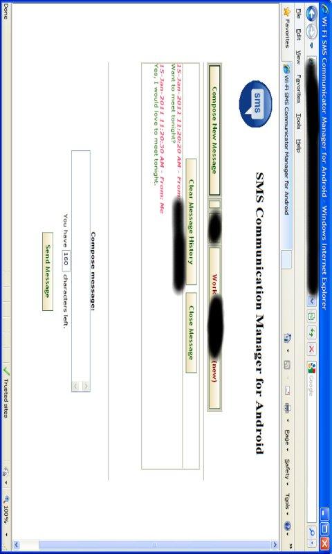 Wifi SMS Communication Manager Screen 2