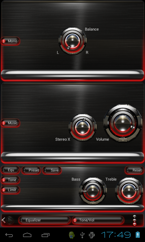 Poweramp skin Red Glow Screen 3
