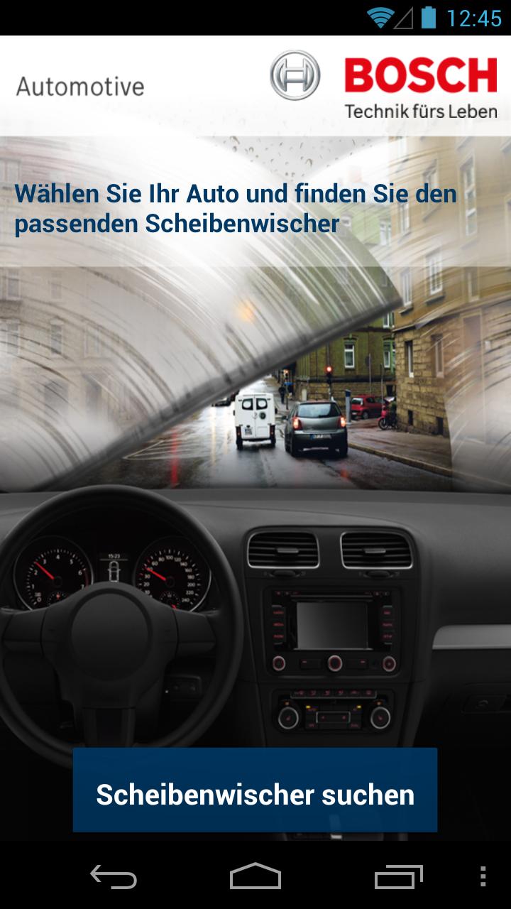 Android application Bosch Scheibenwischer screenshort