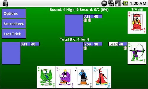 Android application WIZARD Card Game screenshort