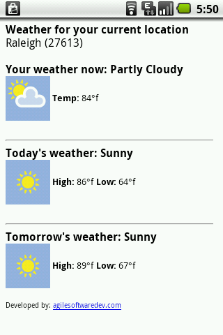 Weather Now! Screen 2