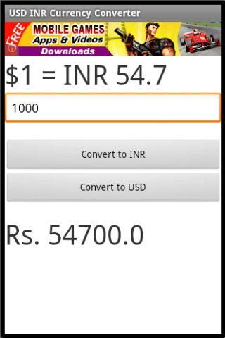 USD INR Currency Converter - screenshot