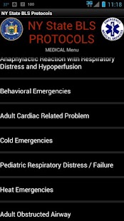 NY State BLS EMS Protocols Screen 2