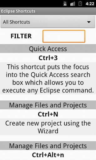 102 Eclipse Shortcut Reference