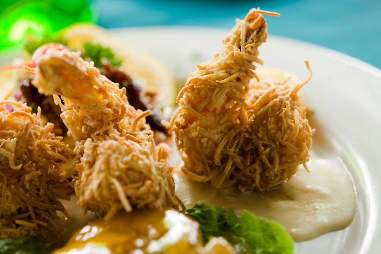 Coconut shrimp for dinner near Puerto Vallarta.