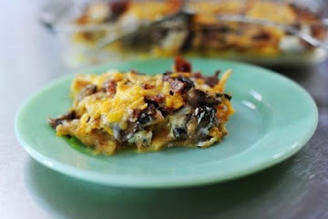 Mushroom Bacon Breakfast Strata
