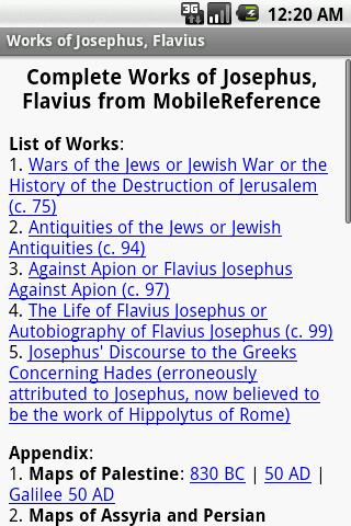 Android application Works of Josephus, Flavius screenshort