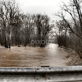 Dec Flood Waters Dec 2013 by Beverly Combs - Landscapes Waterscapes