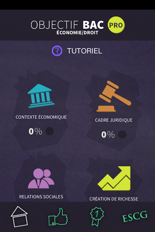 Android application Objectif BAC PRO Droit/Eco screenshort