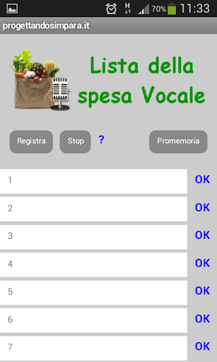 Lista della spesa Vocale