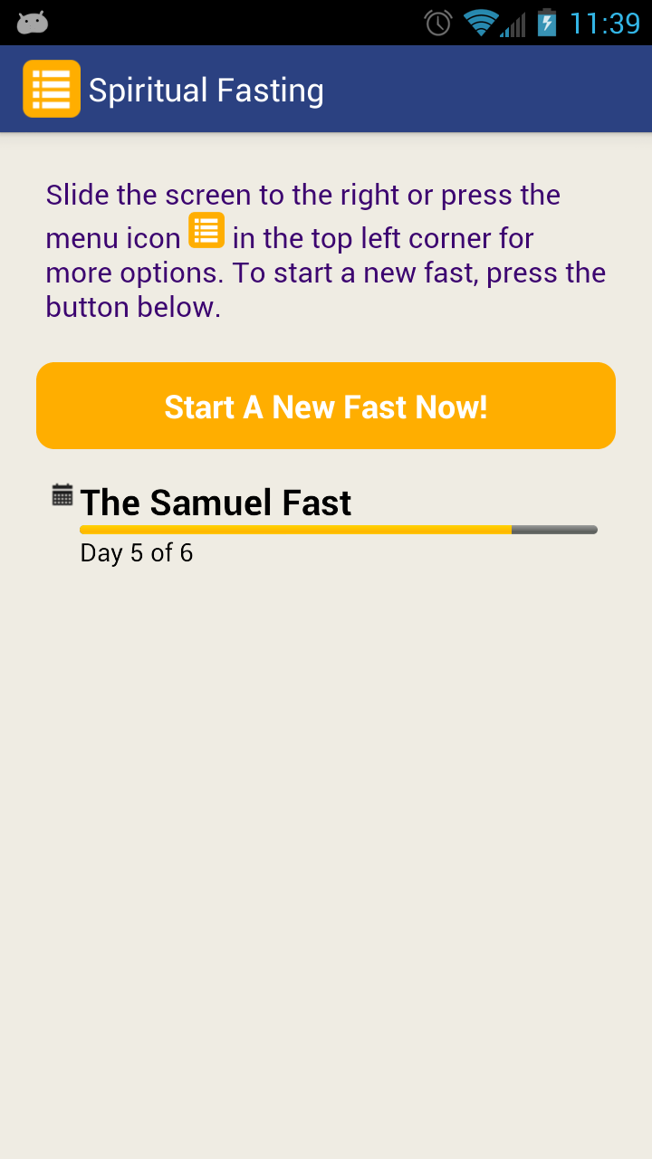 Spiritual Fasting Screen 1