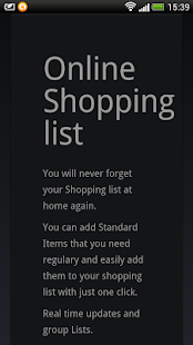 Online Shopping List Screenshots 1