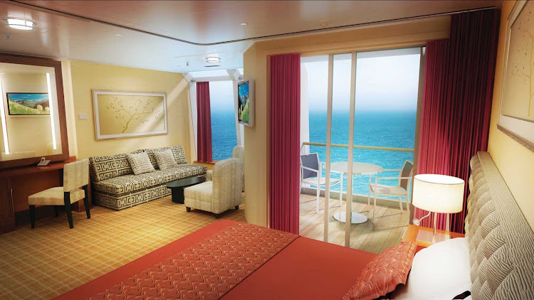 Norwegian Star's Penthouse Suite with Balcony offers more than enough comfort and luxury for a family of four.