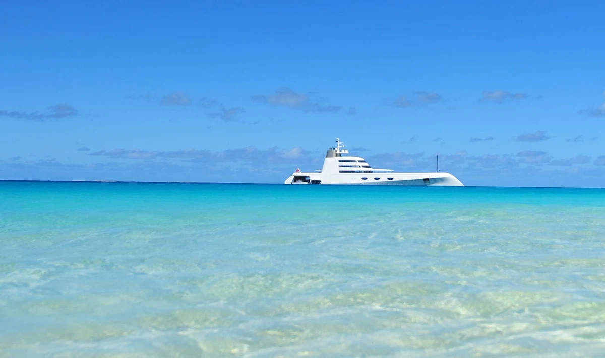 ultramodern-yacht-in-Anguilla - An ultramodern yacht on the coast of Anguilla.