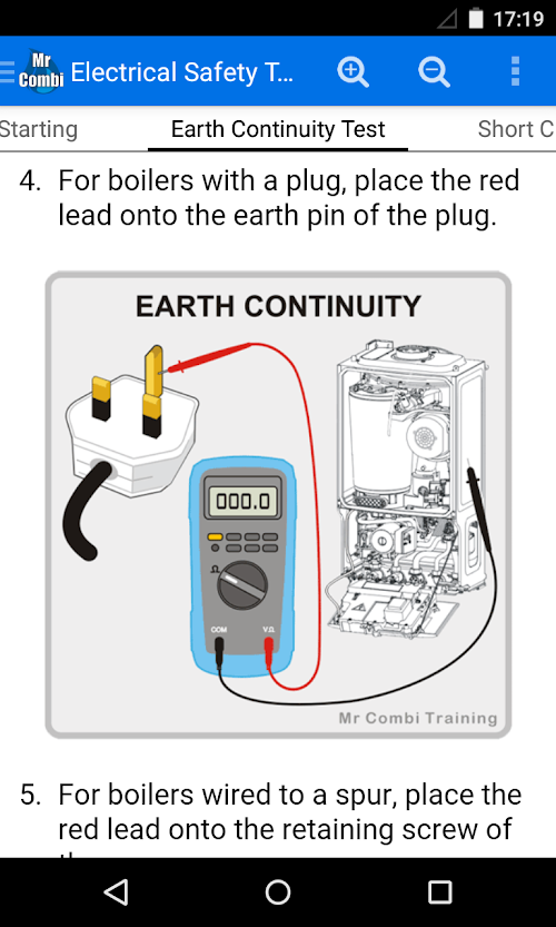 Android application Electrical Safety Tests screenshort