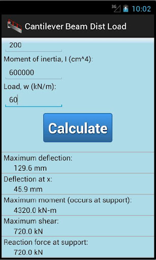 【免費生產應用App】Cantilever Beam Dist Load-APP點子