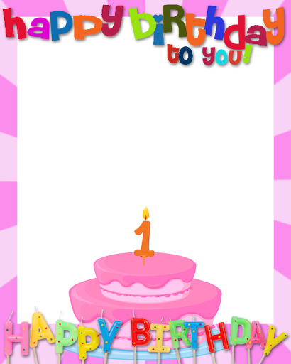 Birthday With Candle Frame