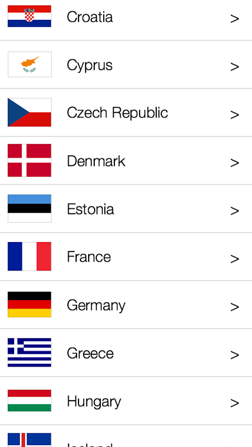 Android application Driving in Europe screenshort