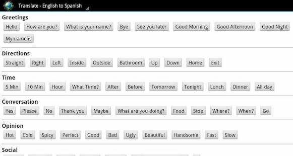 Translate - English/Spanish Screenshots 1