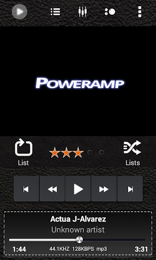 Poweramp Skin Black Leather