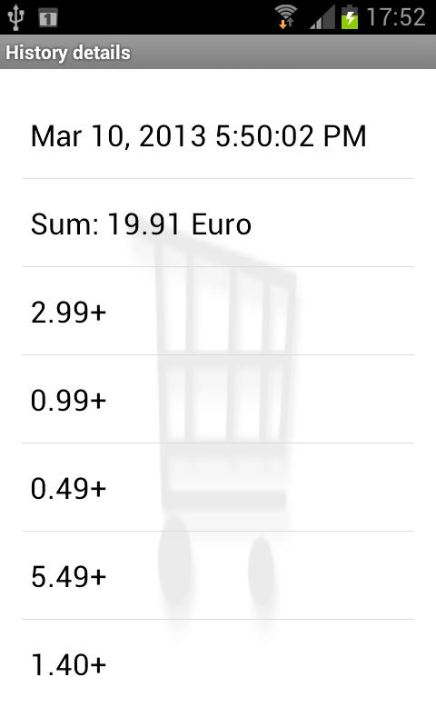 Shopping Calculator Screen 3