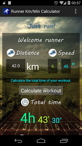 Runner Km Min Calculator