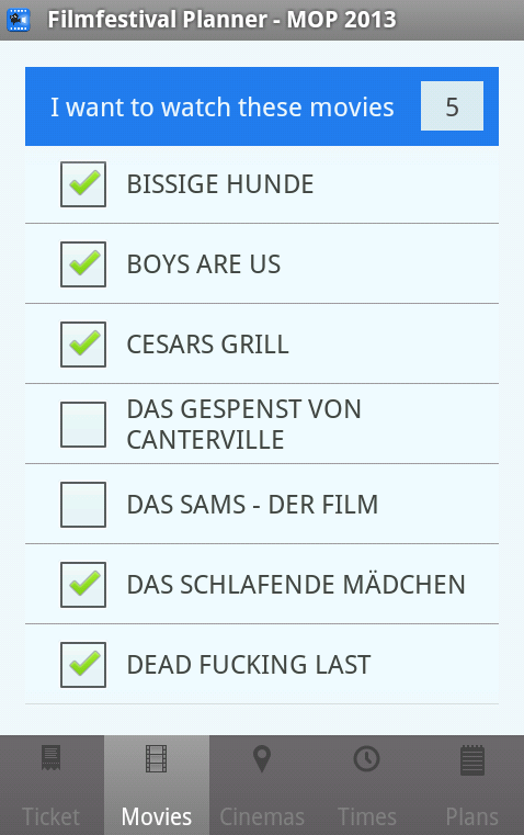 Filmfestival Planner Premium Screen 3