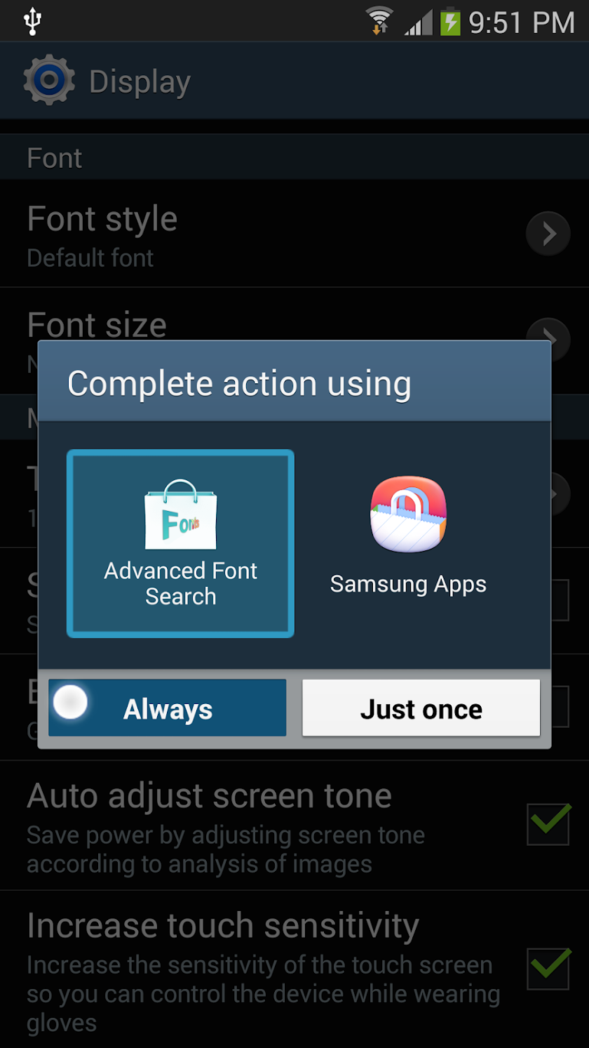 Font Style Search for Galaxy Screen 3