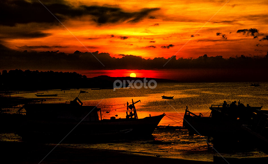 Golden Sunseut by Jnr Lavigne - Landscapes Sunsets & Sunrises