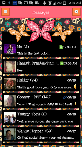 GO SMS - Cute Butterfly 11