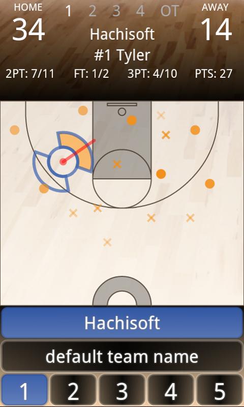 Android application Basketball Shot Chart screenshort