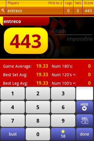 Android application Dart ScoreCard PRO (No ads) screenshort