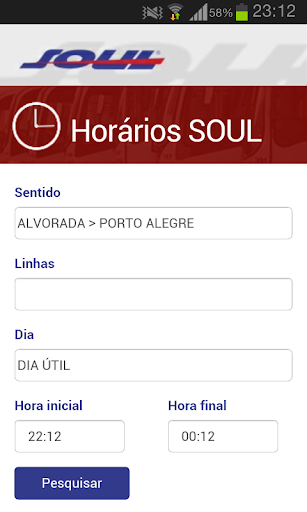 Horários Soul