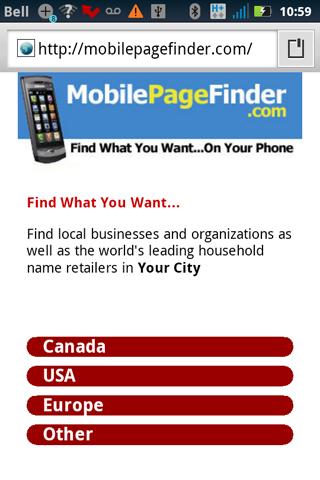 Mobile Page Finder