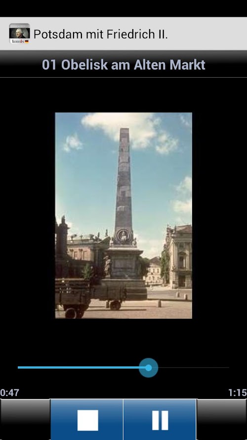 Android application Potsdam mit Friedrich II screenshort