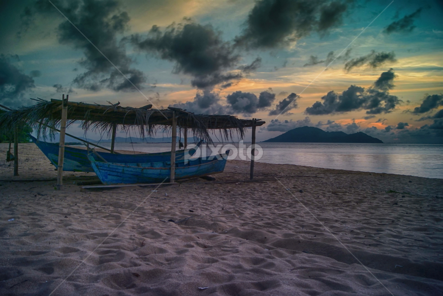 BOATS WITH SUNSET by Muhammad Ghifan  Arselan - Landscapes Sunsets & Sunrises
