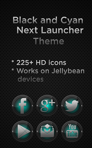 Next Launcher Black and Cyan