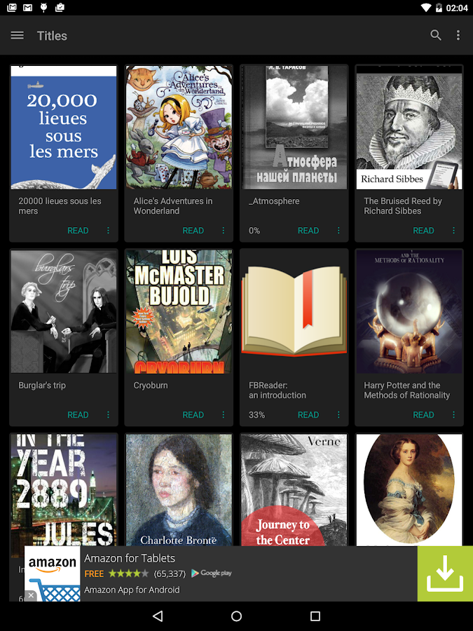    FBReader Bookshelf- screenshot  