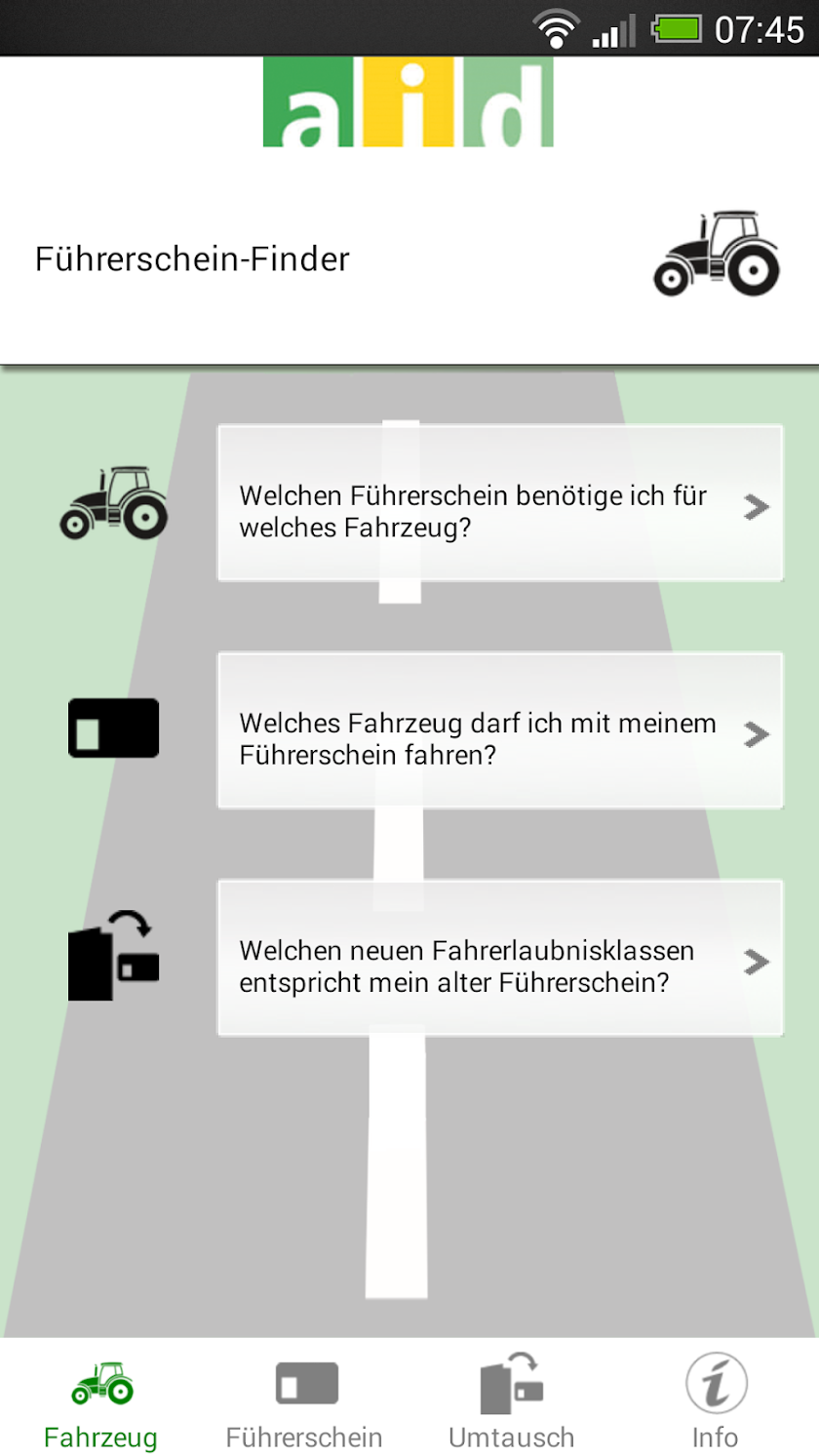 Führerschein Finder Screen 1