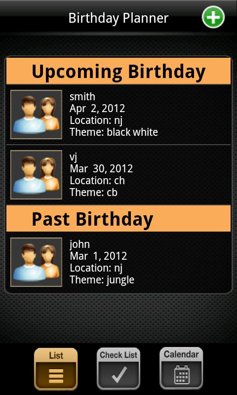 Birthday Planner Full Screen 2