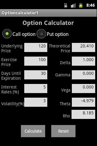 binary call option calculator