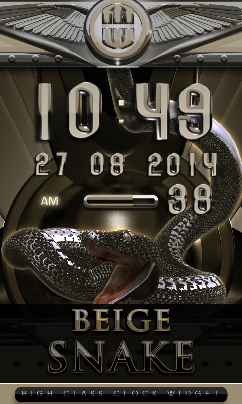 beige snake digital clock Screen 1