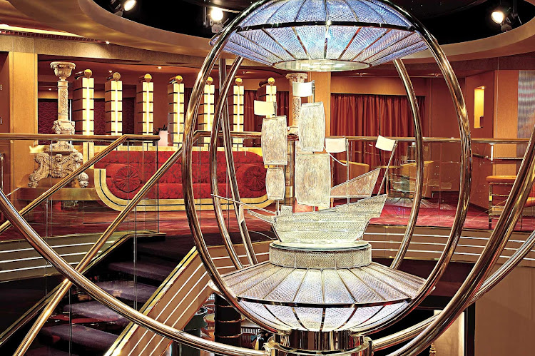 The theme of Westerdam's atrium and surrounding art is Dutch heritage in the new world. Artworks aboard this Holland America Line ship include paintings of historic Dutch ships and an  original Andy Warhol portrait.