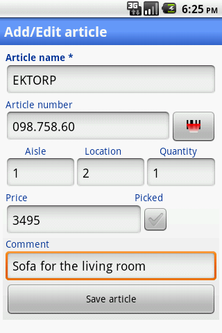 Ikea Picking List, Ad free Screen 2