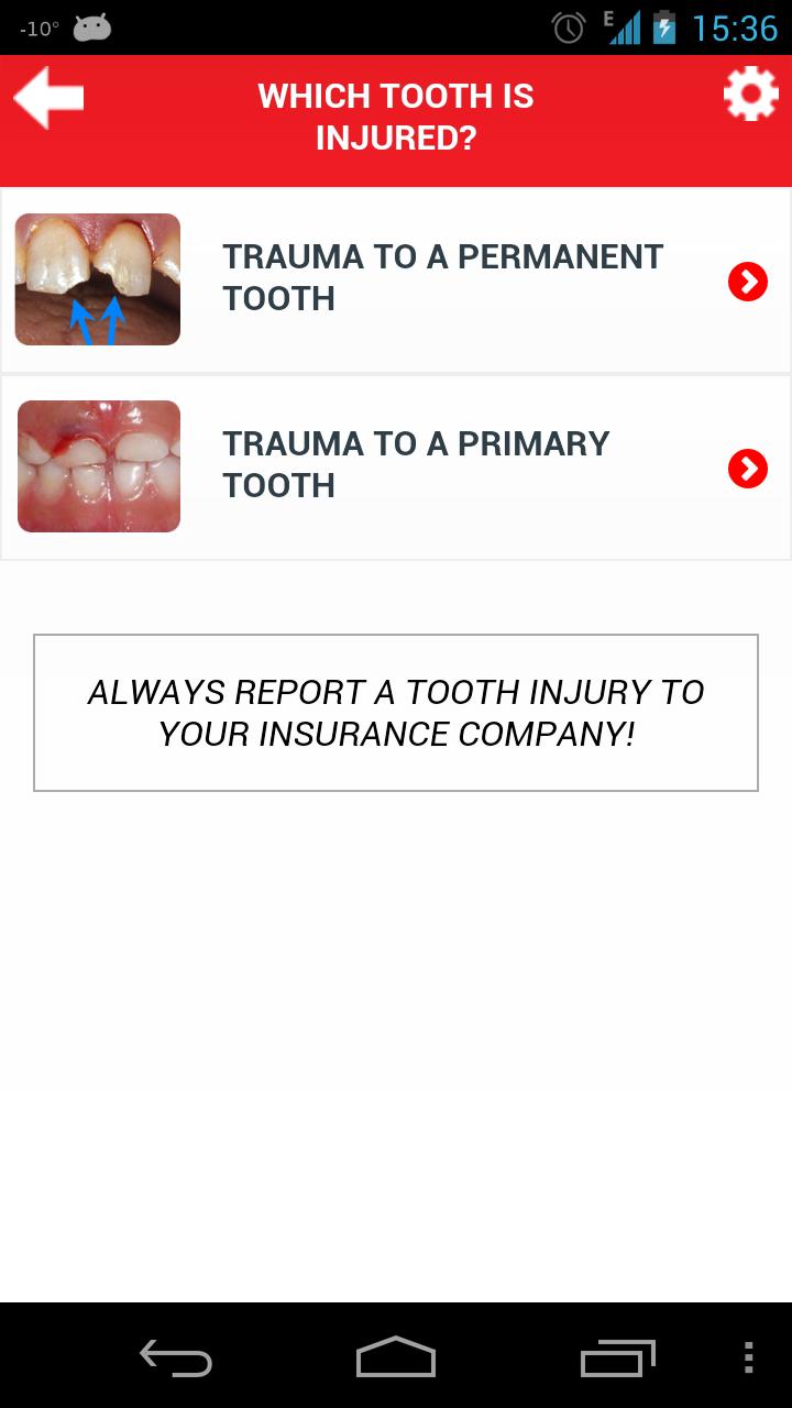 Dental Trauma First Aid Screen 2